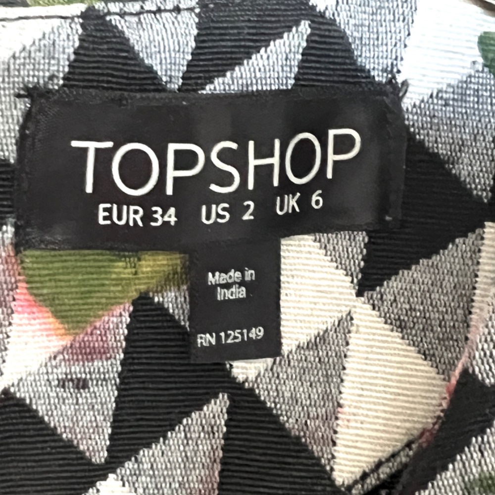 Topshop Blurred Jacquard A-Line Dress Size 2 - Picture 10 of 14
